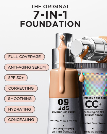 Cosmetics Your Skin But Better CC+ Nude Glow SPF40 w/ Luxe Brush Foundation Makeup Sunscreen Base Coverage Niacinamide