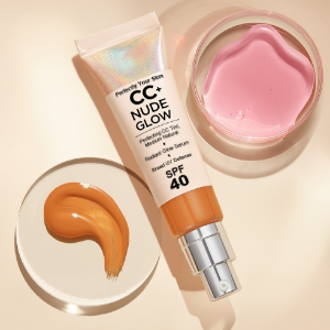 Cosmetics Your Skin But Better CC+ Nude Glow SPF40 w/ Luxe Brush Foundation Makeup Sunscreen Base Coverage Niacinamide