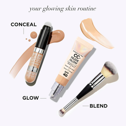 Cosmetics Your Skin But Better CC+ Nude Glow SPF40 w/ Luxe Brush Foundation Makeup Sunscreen Base Coverage Niacinamide